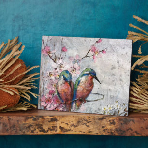 Placa Expositora Esperando La Cena De Pájaro Kingfisher