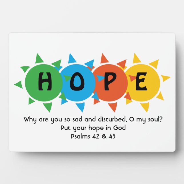 Placa Expositora ESPERANZA cristiana EN DIOS PERSONALIZADO de Preve (Frente)