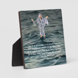 Placa Expositora Espiga De Tabletop Con Lienzo :Jesús Camina Sobre 