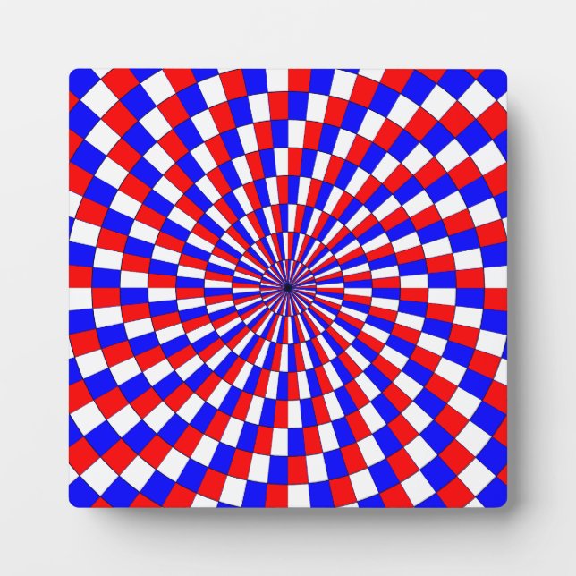 Placa Expositora Espiral azul blanco rojo de Kenneth Yoncich (Frente)