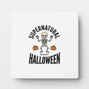 Placa Expositora Esqueleto de Halloween Sobrenatural Divertido Vint