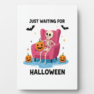 Placa Expositora Esqueleto esperando Halloween
