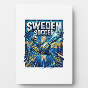 Placa Expositora Esqueleto Fútbol Suecia Delantero Naciones Cartel 