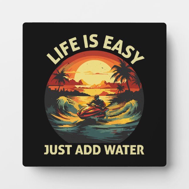 Placa Expositora Esquiador de moto acuática clásico (Frente)