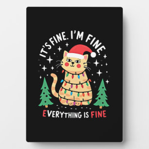 Placa Expositora Está Bien Estoy Bien Todo Está Bien Gato De Navida