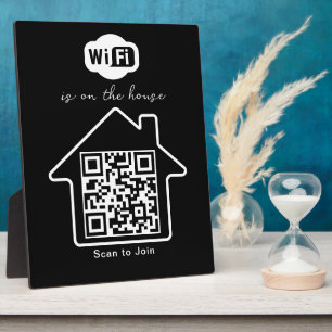 Placa Expositora Está En La Casa Cód. WiFi QR Minimalista moderno