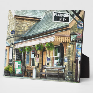 PLACA EXPOSITORA ESTACIÓN DE TREN ANTIGUA