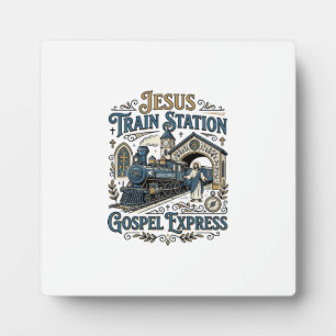 Placa Expositora Estación de tren de Jesús Gospel Express Estación