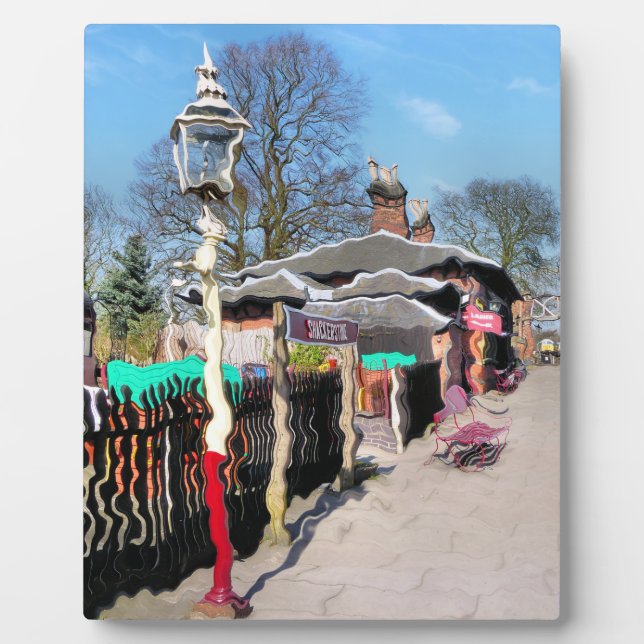 PLACA EXPOSITORA ESTACIONES DE TREN ANTIGUAS