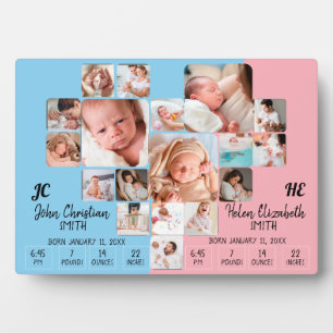 Placa Expositora Estadísticas de Bebés Gemelos Recién Nacidos Colla