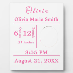 Placa Expositora Estadísticas de nacimientos Niña Fotografía De Niñ