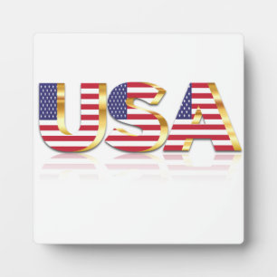 Placa Expositora Estados Unidos de América con pabellón de la bande
