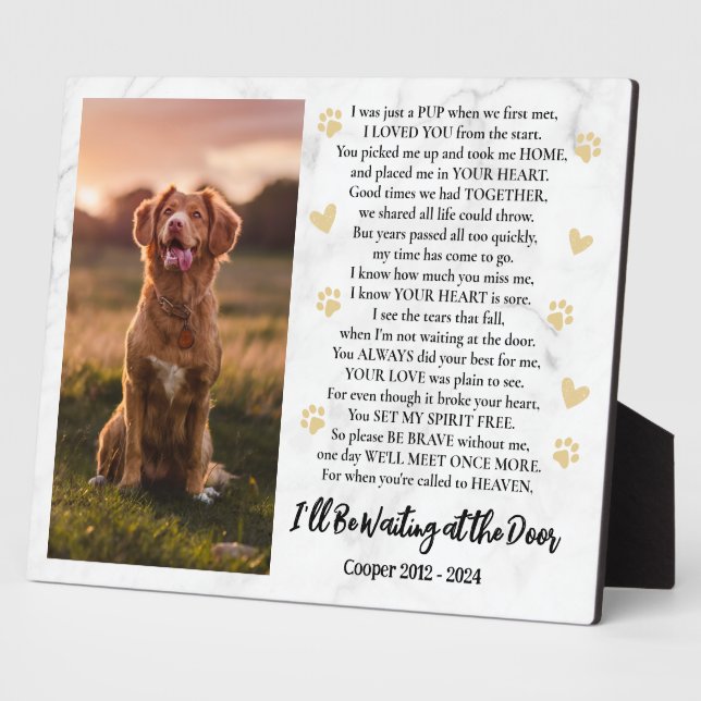 Placa Expositora Estaré esperando en el monumento a los perros foto (Lado)