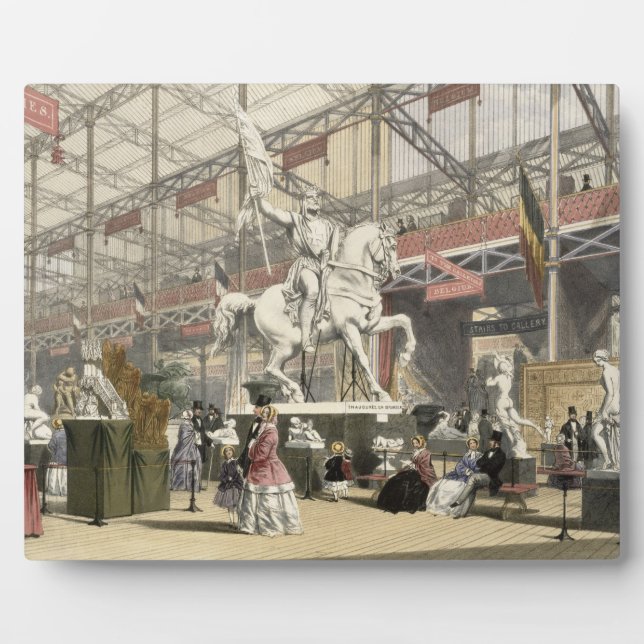 Placa Expositora Estatuas en la sección belga de la Gran Exposición (Frente)