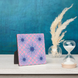 Placa Expositora Estética de Patrón Floral Morado Azul Pastel Sin C