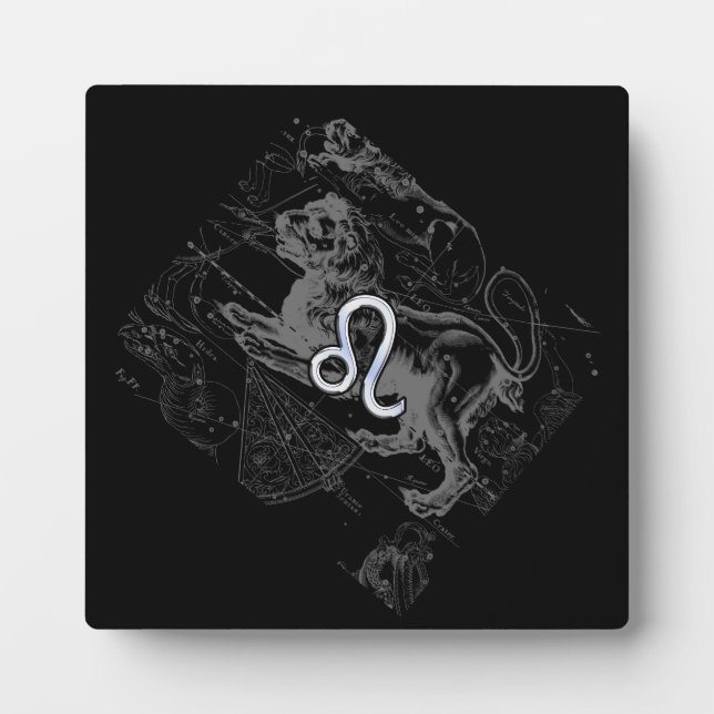 Placa Expositora Estilo cromado Leo Zodiac Map Hevelius 1690 (Frente)