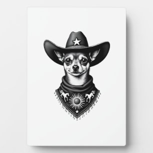 Placa Expositora Estilo de grabado de vaquero Chihuahua vintage occ
