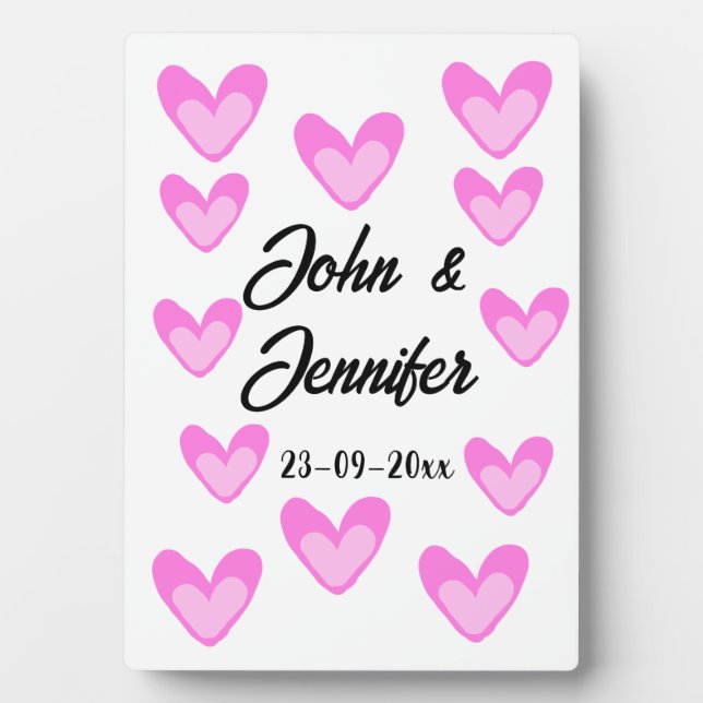 Placa Expositora estilo de texto minimalista simple blanco boda pin (Frente)