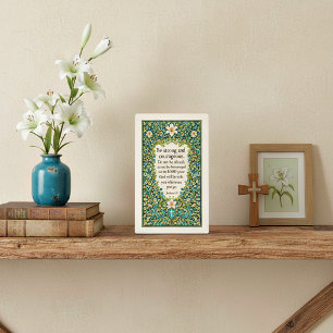 Placa Expositora estilo floral y escritura de William Morris
