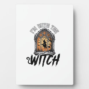 Placa Expositora Estoy Con La Bruja Vintage Halloween