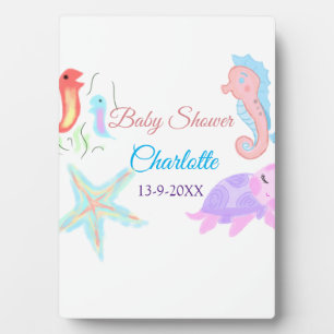 Placa Expositora Estrella de tortuga de caballos de mar acuarela be