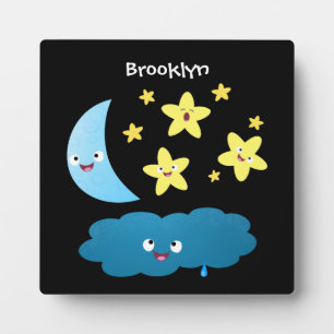 Placa Expositora Estrellas de canto, personalizado de luna y nube