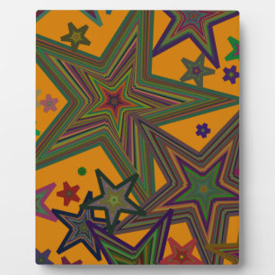 Placa Expositora Estrellas Fiestas verdes naranja