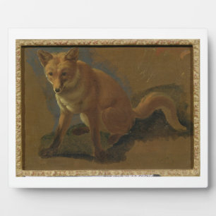 Placa Expositora Estudio de un Fox (aceite en el panel)
