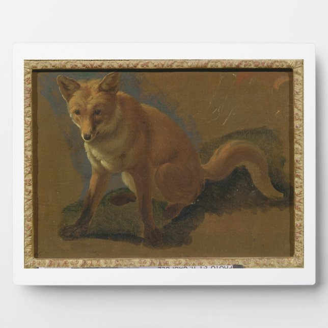 Placa Expositora Estudio de un Fox (aceite en el panel) (Frente)
