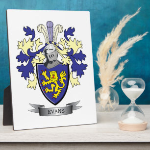 Placa Expositora Evans Family Crest Coat of Arms
