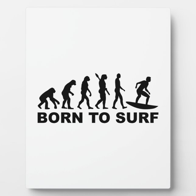 Placa Expositora Evolución Surfing Nacido para el surf (Frente)