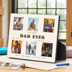 Placa Expositora Exhibidor de Fotos Familiares "Mejor Papá del Mund