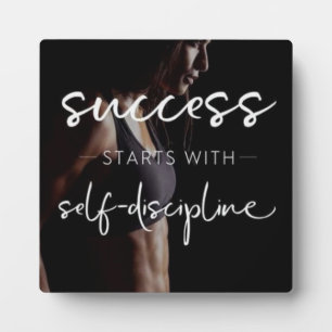 Placa Expositora Éxito y disciplina - Motivación del gimnasio femen