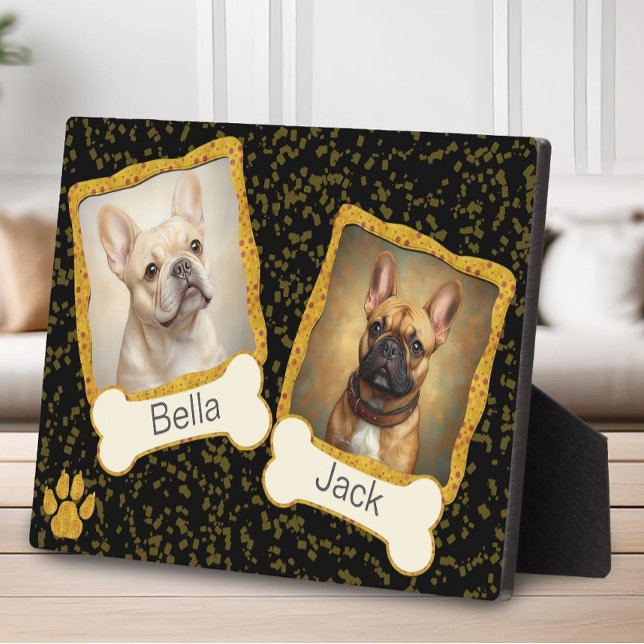 Placa Expositora Extraordinaria visualización de fotos de perros cr (Whimsical Dog Photo Display Create Your Own Plaque)