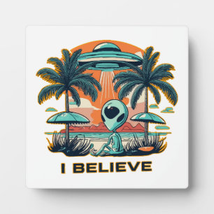 Placa Expositora extraterrestre con ovni CREO