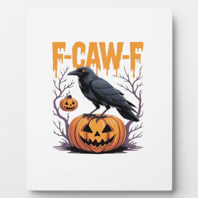 Placa Expositora F-Caw-F Classic Halloween Raven Pumpkin Tee - Spoo (Frente)