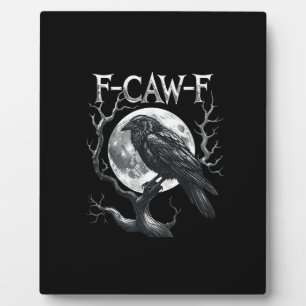 Placa Expositora F-Caw-F Cuervo Luna Gótico Halloween Cuervo Pájaro