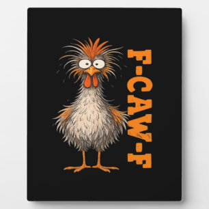 Placa Expositora F-Caw-F-Pollo Ansiosamente Colorido Gallo Divertid