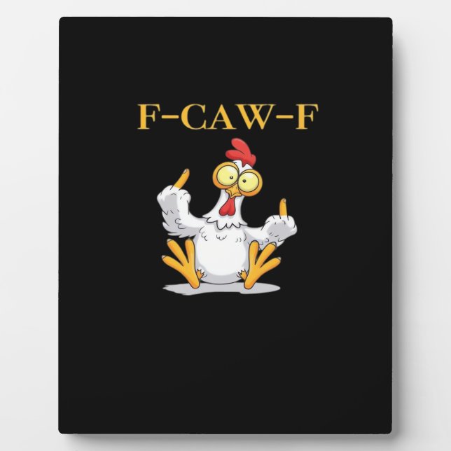 Placa Expositora F-Caw-F Pollo Divertido Clásico Retro (Frente)