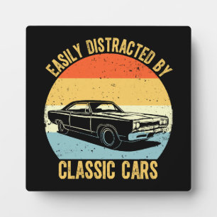 Placa Expositora Fácilmente Distraído Por Coches Clásicos