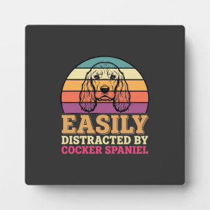 Placa Expositora Fácilmente Distraído Por Perro Retro Cocker Spanie