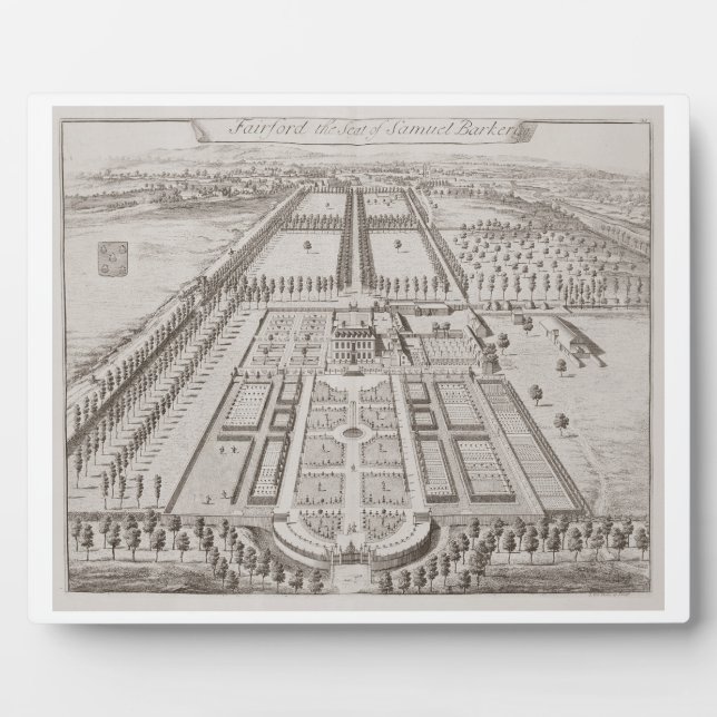 Placa Expositora Fairford House, sede de Samuel Barker, de 'T (Frente)
