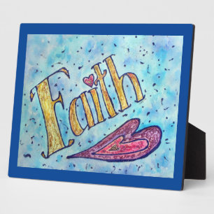 Placa Expositora Faith Inspirador Word Pintando Poema Plaque