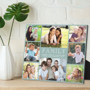 Placa Expositora Familia 8 Collage de fotos Sage Green