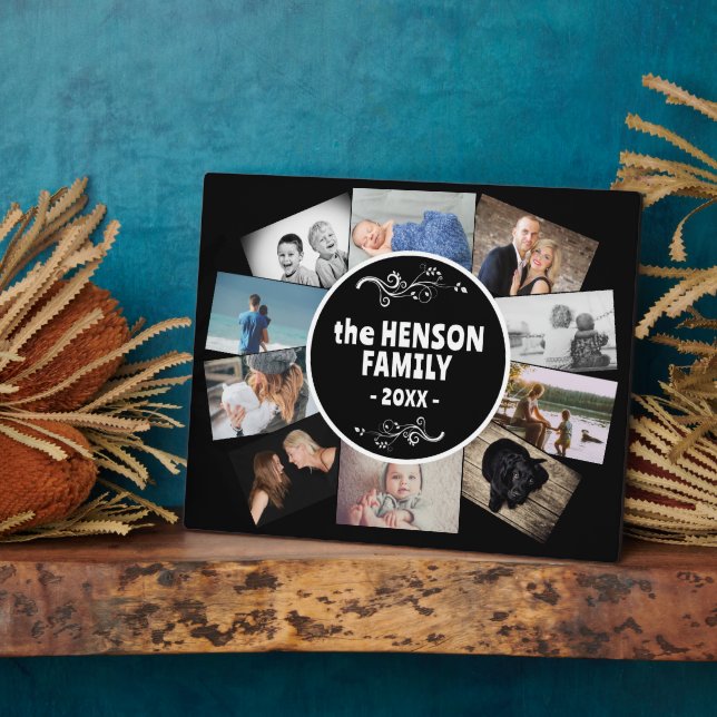 Placa Expositora Familia Anual Moderna 10 fotos Keepsake (Lado)