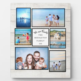 Placa Expositora Familia collage de fotos Rústica Somos familia