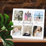 Placa Expositora Familia de Collage de fotos de texto y fotografía<br><div class="desc">Hacer una placa personalizada de mantenimiento de fotos de familia de Ricaso - agregar sus propias fotografías - collage de fotos regalos de sake</div>