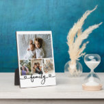 Placa Expositora Familia de Collage de fotos de texto y fotografía<br><div class="desc">Haz una placa personalizada de mantenimiento de fotos de Ricaso - agrega tus propias fotografías - regalos de keepsake de collage de fotos</div>