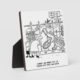 Placa Expositora Familia en el Zoológico. Papá tragado por el lagar