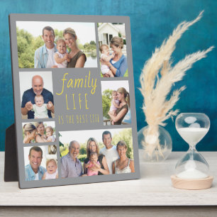 Placa Expositora Familia Life 7 Fotografía gris y amarillo